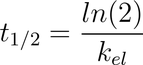 t1/2=ln(2)/kel