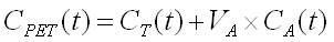 Equation for radiowater and PET
