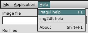[PetGui Help menu]