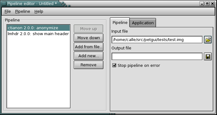 [PetGui pipeline editor]